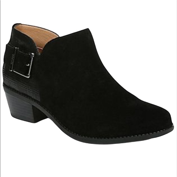 Vionic Suede Ankle Boots With Buckles 